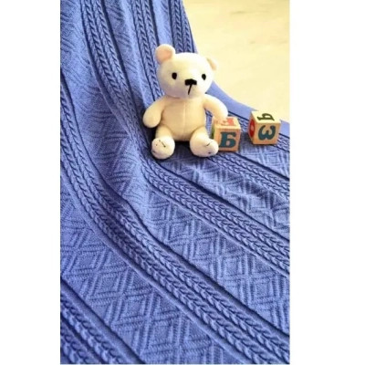 Плед Прованс в&#039;язаний Ажурний лавандовий 170х130 см (12496)