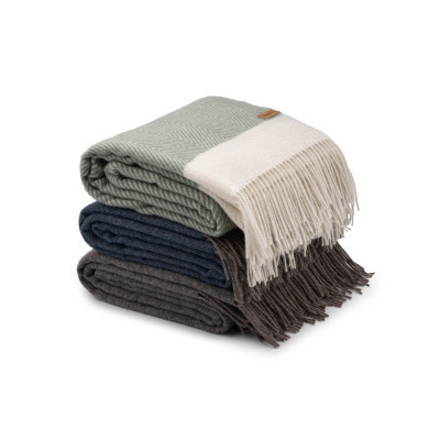 Плед Ardesto Leonardo Doubleface 100% вовна 140x200 см тауп-білий (ART0407LD)