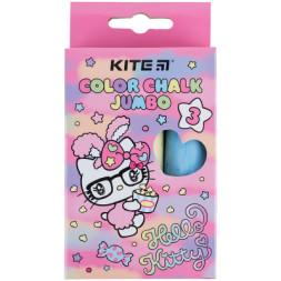 Крейда Kite кольорова Jumbo Hello Kitty, 3 кольори (HK24-077)