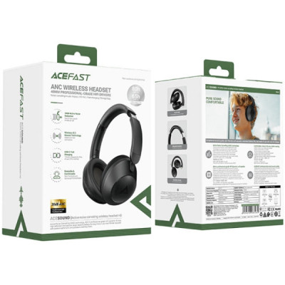 Навушники Acefast H3 ANC Bluetooth+3,5мм Black (6974316283485)