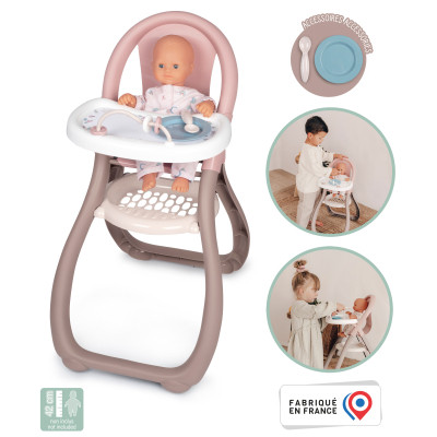Ігровий набір Smoby Toys Стільчик для годування Baby Nurse Сірий-рожевий (220370)