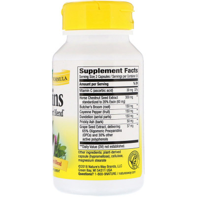 Трави Nature&#039;s Way Підтримка Вен, Leg Veins Support Blend, 60 капсул (NWY79270)