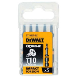 Набір біт DeWALT IMPACT TORSION, ударні, Torx, Т10, L = 57 мм, 5 шт (DT7393T)