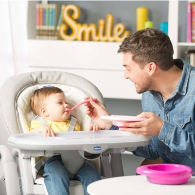 Тарілка дитяча Chicco Easy Feeding Plate 6 міс+ Рожевий (16001.10)