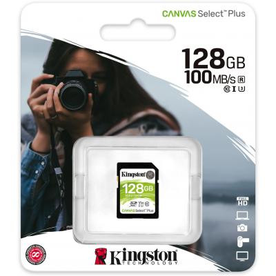 Карта пам&#039;яті Kingston 128GB SDXC class 10 UHS-I U3 Canvas Select Plus (SDS2/128GB)