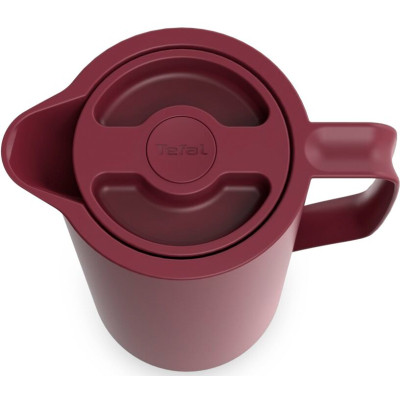 Термос Tefal Motiva, 1л, пластик, скло, бордовий (N4170210)