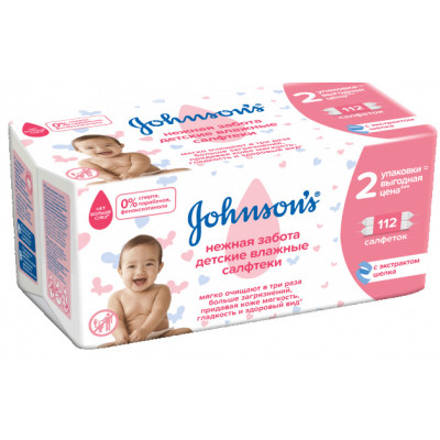 Дитячі вологі серветки Johnson’s baby Лагідна турбота 72 шт (3574661421810)