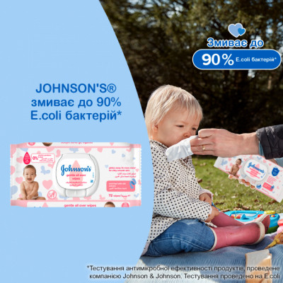 Дитячі вологі серветки Johnson’s baby Лагідна турбота 72 шт (3574661421810)