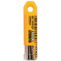 Свердло DeWALT по металу EXTREME INDUSTRIAL COBALT HSS-CO, 3.2 х 65 х 36 мм, 10 шт (DT4921)