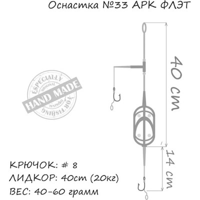 Монтаж Orange 33 Arc Flat Metod Leadcore 30г (1шт/уп) (1959.01.50)
