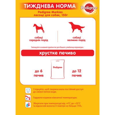 Ласощі для собак Pedigree Markies печиво 150 г (9003579302552)