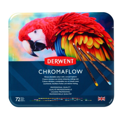Олівці кольорові Derwent Chromaflow 72 кол. у металевому пеналі (5028252627535)