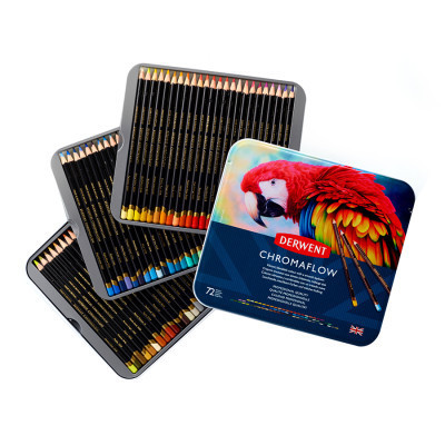 Олівці кольорові Derwent Chromaflow 72 кол. у металевому пеналі (5028252627535)