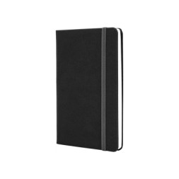 Книга записна Optima А5 SQUARE, тверда обкладинка, гумка, білий блок клітинка, чорний (O27100-01)