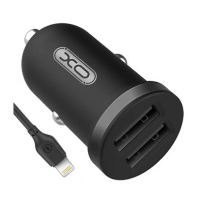 Зарядний пристрій XO 2xUSB 2.1A + cable USB to Lightning black (TZ08-L-BK)