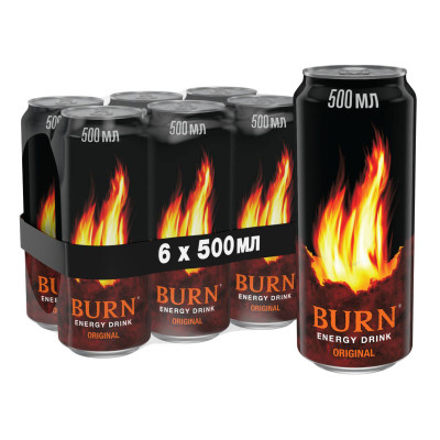 Енергетичний напій Burn Original Безалкогольний сильногазований 500 мл (5060466510951)