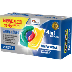 Капсули для прання Wash&amp;Free Universal 35 шт. (4260637721945)