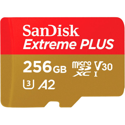 Карта пам&#039;яті SanDisk 256GB microSD class 10 V30 Extreme PLUS (SDSQXBD-256G-GN6MA)
