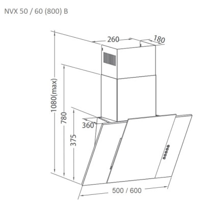 Витяжка кухонна Pyramida NVX 60 (800) B XBL