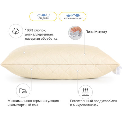 Подушка MirSon 1481 Carmela memory effekt Середня 45х45 см (2200003263244)