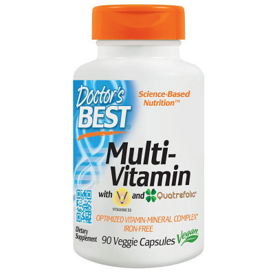 Мультивітамін Doctor&#039;s Best Мультивітаміни без Заліза, Quatrefolic, 90 гелевих капсул (DRB-00300)