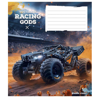 Зошит Школярик Racing gods 18 аркушів клітинка (018-3469K)