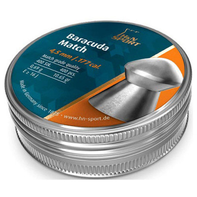 Пульки H&amp;N Baracuda Match 4,52 мм, 0,69 г, 400 шт/уп (92284520004)