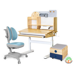 Парта з кріслом Mealux Timberdesk S (парта + крісло + тумба) (BD-685 S+ box BD 920-2 BL+Y-115 BLG)