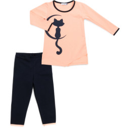Піжама дитяча Matilda з котиком (13230-2-128G-peach)