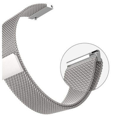 Ремінець до смарт-годинника BeCover Milanese Style для Samsung Galaxy (20mm)/Watch 5/ Watch 4.../Gear S2 Classic/Gear Sport Silver (707675)