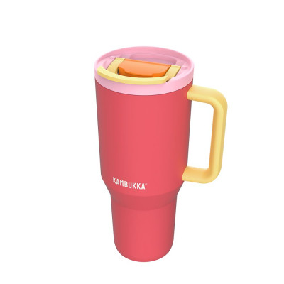Термокружка Kambukka Rio Pink Papaya 950 мл Коралова з жовтим (11-08002)