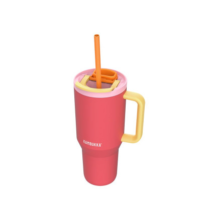 Термокружка Kambukka Rio Pink Papaya 950 мл Коралова з жовтим (11-08002)