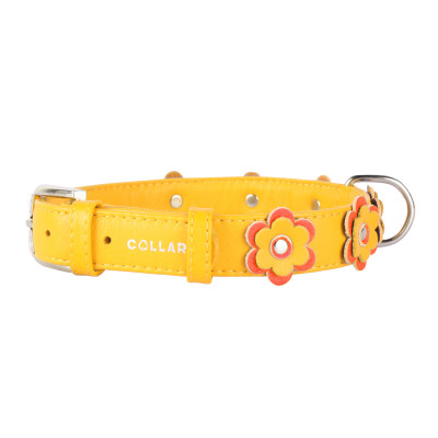 Нашийник для тварин Collar GLAMOUR з оздобленням &quot;Аплікація&quot; Ш 25 мм Д 38-49 см помаранчевий (35034)