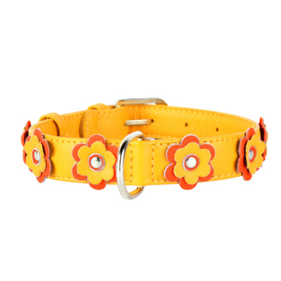 Нашийник для тварин Collar GLAMOUR з оздобленням &quot;Аплікація&quot; Ш 25 мм Д 38-49 см помаранчевий (35034)