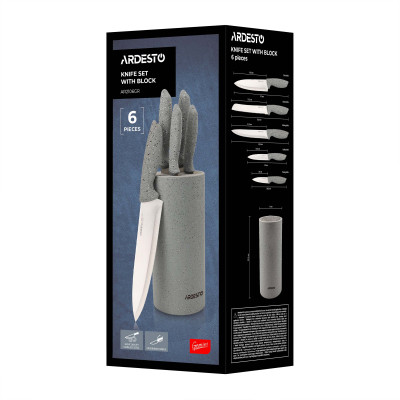 Набір ножів Ardesto Gemini 6 предметів, сірий (AR2106GR)