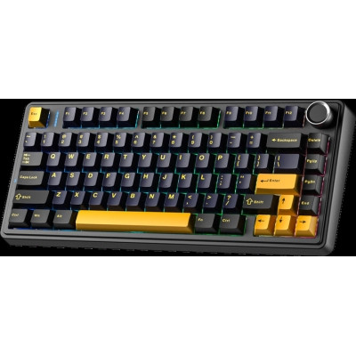 Клавіатура Aula F75 Gasket Greywood V3 switch Hot-Swap PBT Wireless/Bluetooth/USB Black (6948391208626)