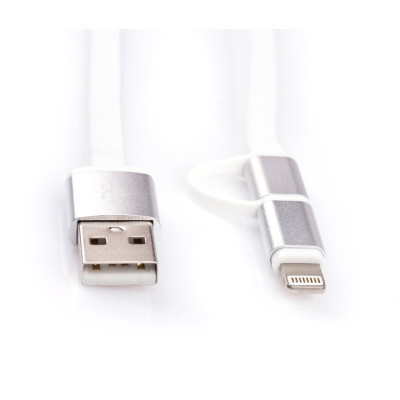 Дата кабель USB 2.0 AM to Micro 5P&amp;Lightning 1.0m Vinga (USBAMMICRO&amp;Lightning-1.0)