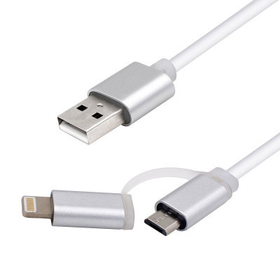 Дата кабель USB 2.0 AM to Micro 5P&amp;Lightning 1.0m Vinga (USBAMMICRO&amp;Lightning-1.0)