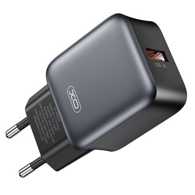 Зарядний пристрій XO USB QC3.0 18W black (L152_Black)