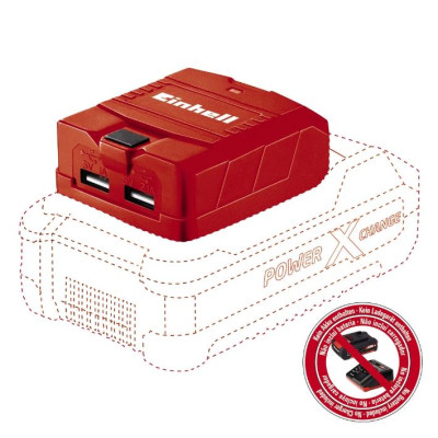 Зарядний пристрій для акумуляторів інструменту Einhell TE-CP 18 Li USB, PXC, 18V,1А/2.1А, 2хUSB, 0.06 кг (4514120)
