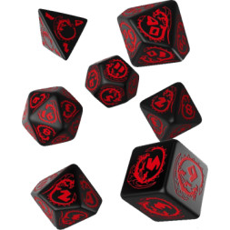Набір кубиків для настільних ігор Q-Workshop Dragons Black red Dice Set (7 шт) (SDRA06)