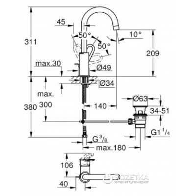 Змішувач Grohe BauLoop (23763000)