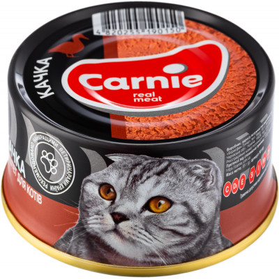 Паштет для котів Carnie м&#039;ясний з качкою 90 г (4820255190471)