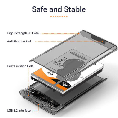 Кишеня зовнішня Maiwo 2.5&quot; SATA/SSD HDD - USB3.0 (K2510B)