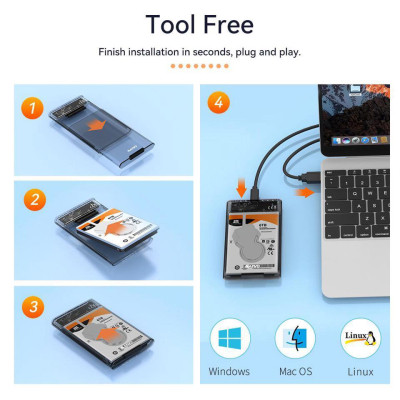 Кишеня зовнішня Maiwo 2.5&quot; SATA/SSD HDD - USB3.0 (K2510B)