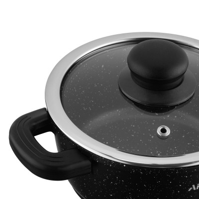 Каструля Ardesto Gemini Anzio, 1.2л, алюміній, чорний (AR2412GE)