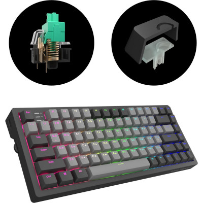 Клавіатура Dark Project KD83A PBT Mechanical Gateron Cap Teal USB Black/Gray (KB-GCT-871-100004)