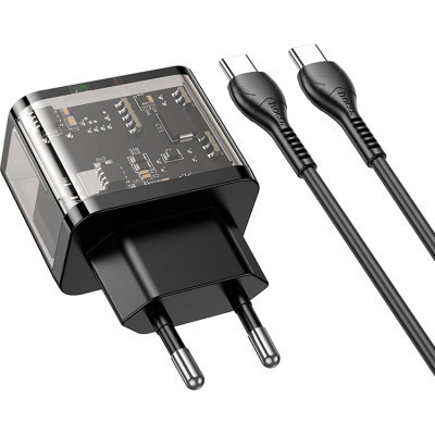 Зарядний пристрій HOCO N34 Dazzling dual-port Black (6931474799180)