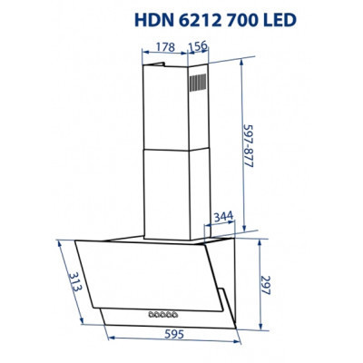 Витяжка кухонна Minola HDN 6212 BL 700 LED (HDN6212BL700LED)