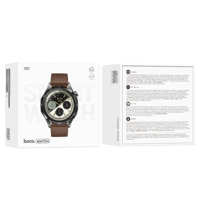 Смарт-годинник HOCO Y21 AMOLED Smart sports watch(call version) Metal gray (6942007624077)